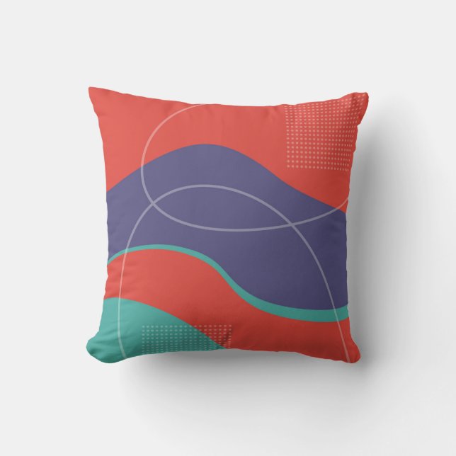 Red Purple Blue Abstract Art Design Kudde (Framsida)