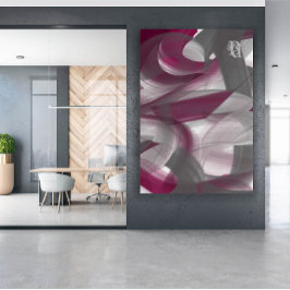 Red Purple Pink Raspberry Black White Gray Abstrac Canvastryck