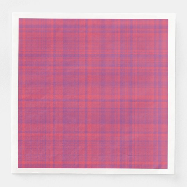 Red Purple Plaid Pattern Pappersservett (Framsida)