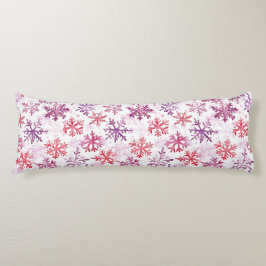 Red Purple Snowflakes Christmas Kroppskudde