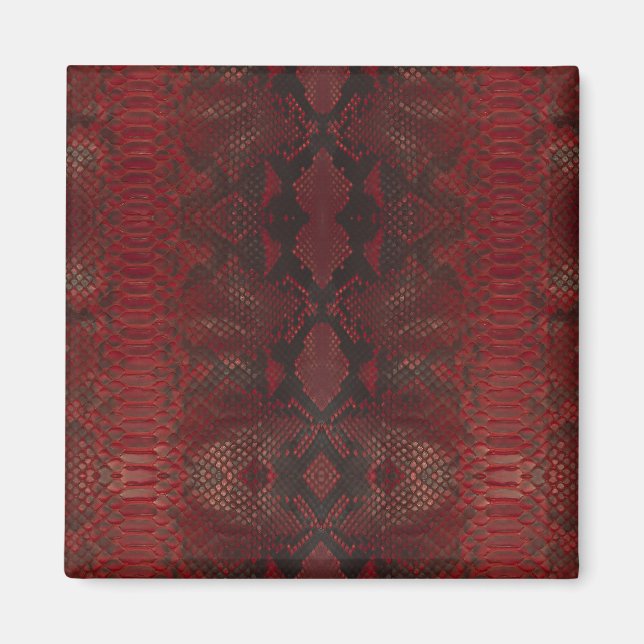 Red Python Snakeskin mönster Magnet (Framsidan)