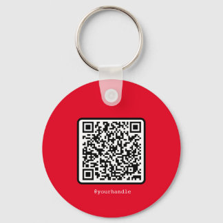 Red QR Code Nyckelring Social Media Anpassningsbar