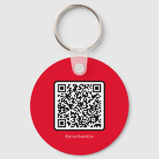 Red QR Code Nyckelring Social Media Simple Modern