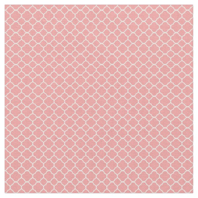Red Quatrefoil Geometric Mönster Tyg (Närbild)