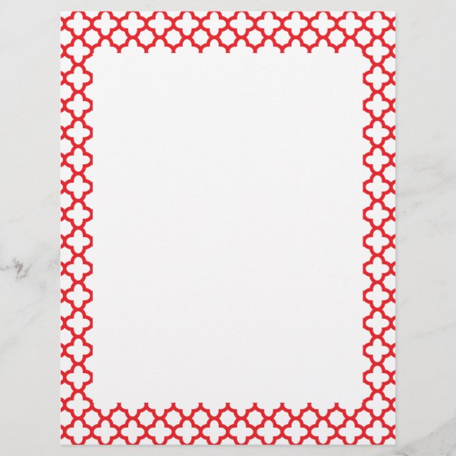 Red Quatrefoil Mönster (Framsida)