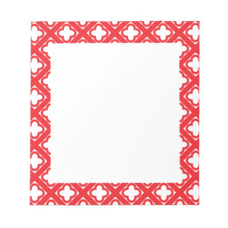 Red Quatrefoil Mönster Anteckningsblock