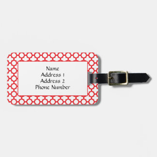 Red Quatrefoil Mönster Bagagebricka