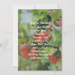 Red Quince Blommars Painting Blommigt Art Party Inbjudningar