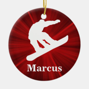 Red Radiance Personlig Snowboarding Ornament