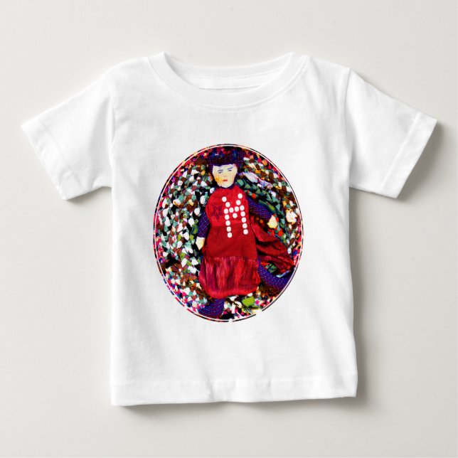 Red Rag Queen Textile Doll med ditt Monogram T Shirt (Framsida)