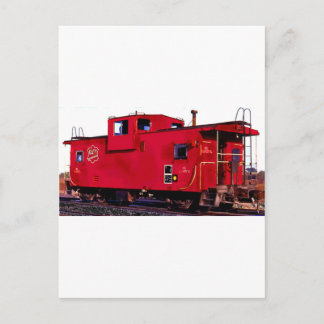 Red Railroad Caboose Vykort