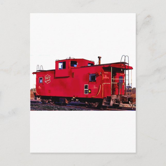Red Railroad Caboose Vykort (Framsida)