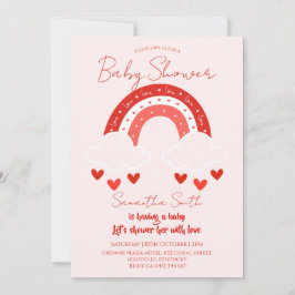 Red Rainbow baby shower Inbjudningar