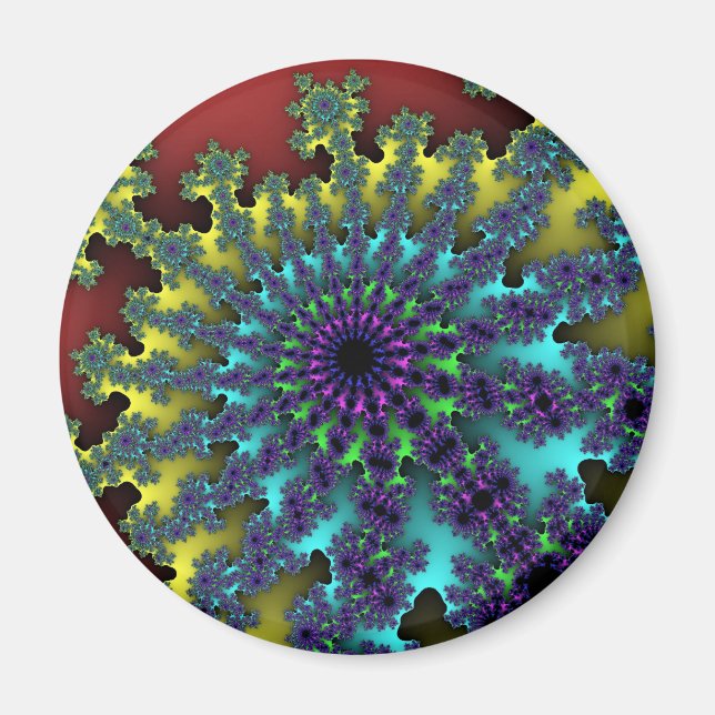 Red Rainbow Burst Magnet (Framsidan)