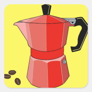 Red Rainbow Espresso Fyrkantigt Klistermärke