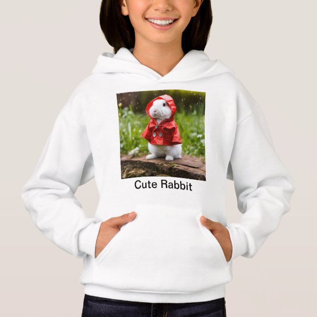 "Red Rainrock Rabbit Pullover Hoodie" T Shirt (Framsida)