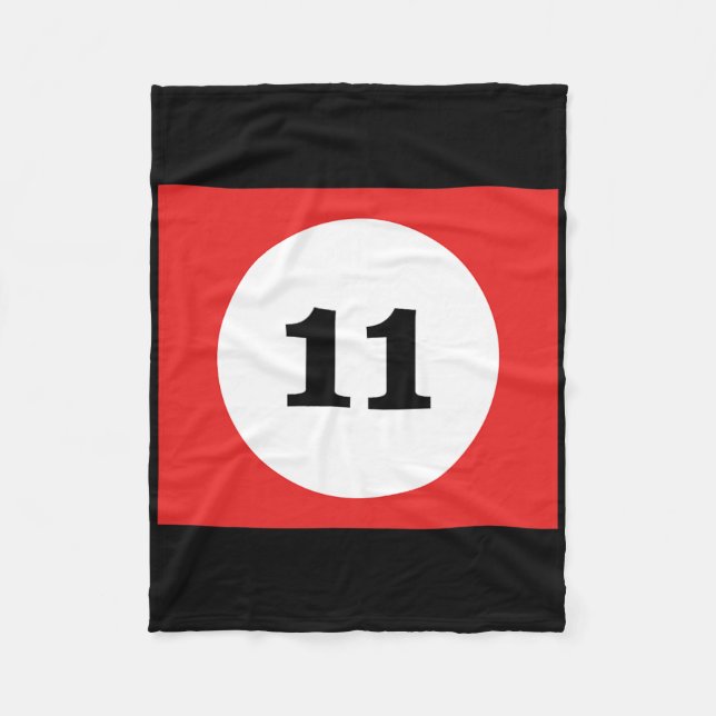 Red Rand Billiards Bassäng Boll #11 Matching Group Fleecefilt (Framsidan)