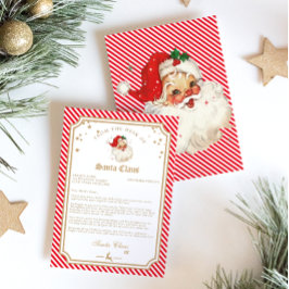 Red Rand Brev från Santa Santa Inbjudningar