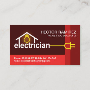 Red Rand Electrician Bulb Wiring Visitkort