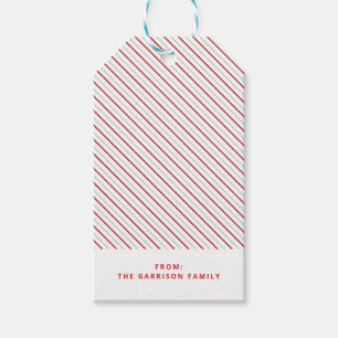 Red Rand God jul Festive Bright Presentetikett