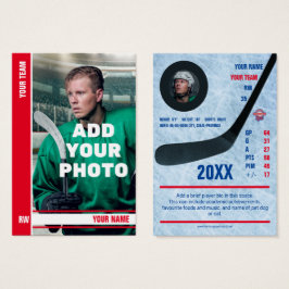 Red Rand Hockey Trading Card - Anpassningsbar Stat Visitkort