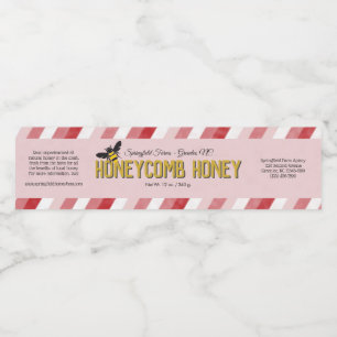 Red Rand Honeycomb Wrap Around Honungsbox Labels Vattenflaskor Etikett