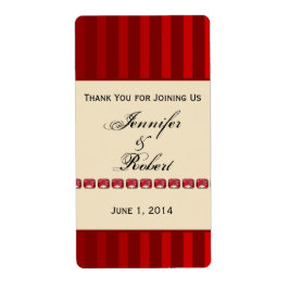 Red Rand Ivory Band med Rubies Vin-etikett Fraktsedel