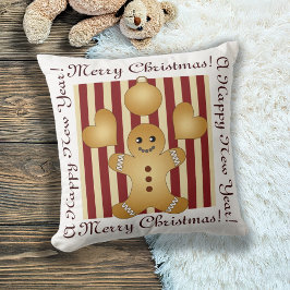 Red Rand jul Cookie Cute Pepparkaksgubbe Kudde