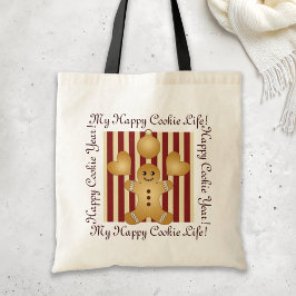 Red Rand jul Cookie Cute Pepparkaksgubbe Tygkasse