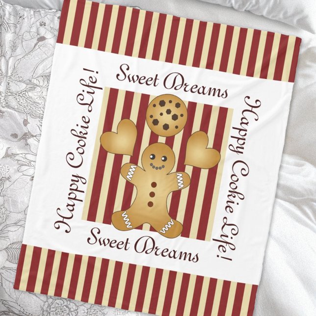 Red Rand jul Cookie Pepparkaksgubbe Kids Fleecefilt (Skapare uppladdad)
