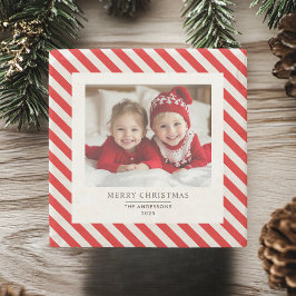 "Red Rand med Photo God jul och Namn Stenunderlägg