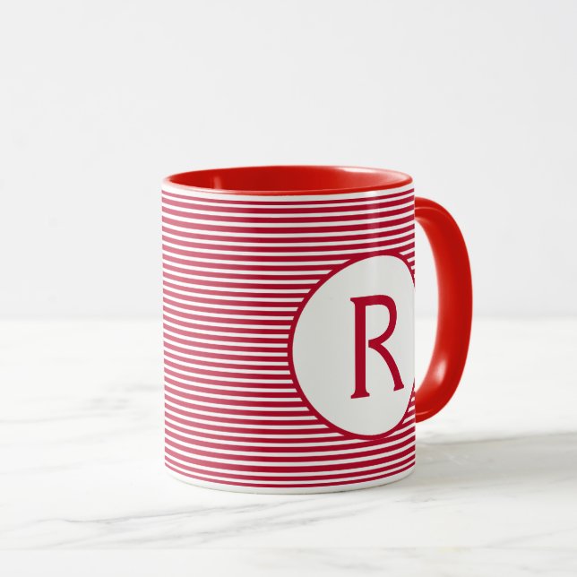Red Rand Monogram Mugg (Framsida höger)