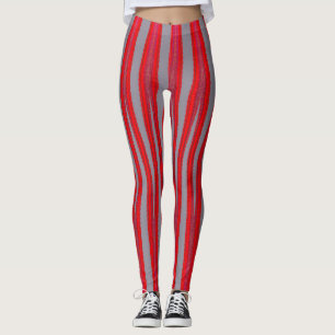 Red Rand Mönster Yoga Gym Exercise Leggings