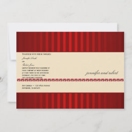 Red Rand och Ivory Band Ruby Wedding bjudande Inbjudningar