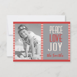 Red Rand Photo jul Card Inbjudningar