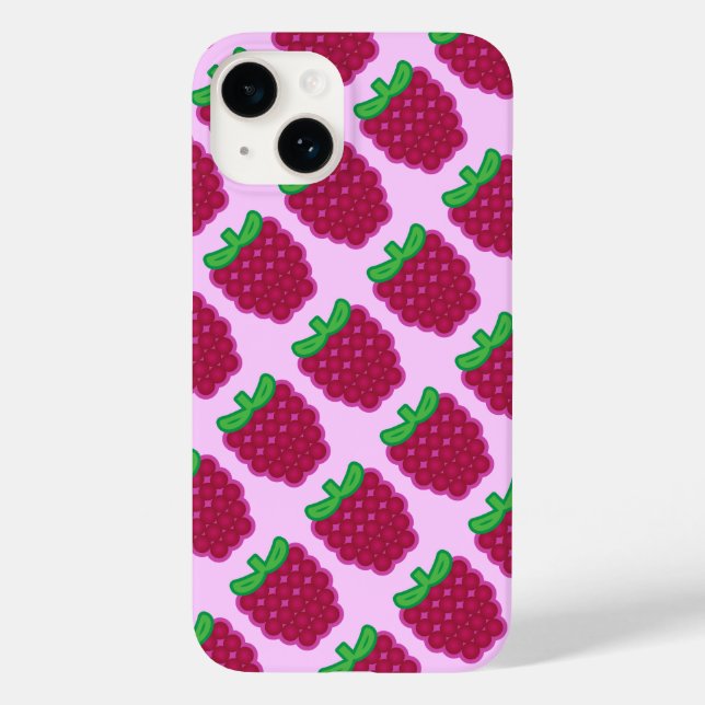 Red Raspberry Mönster iPhone 6/6s Fodral (Baksida)