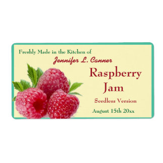 Red Raspberry Sylt eller Preserve 2 Canning Burk Fraktsedel