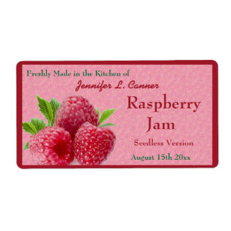 Red Raspberry Sylt eller Preserve Canning Burk Fraktsedel