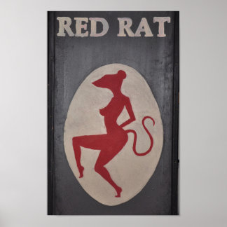 Red Råtta Pub-tecken Poster