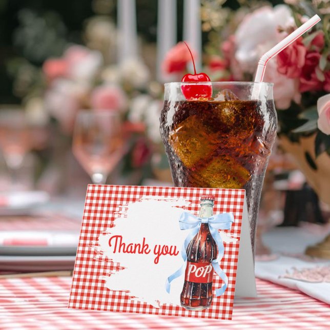 Red Ready to Pop Baby Shower Thank you Tack Kort (She's ready to pop baby shower thank you card )