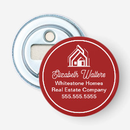 Red Real Estate Company Personalized Realtor Flasköppnare