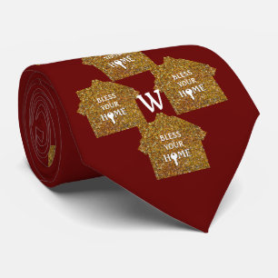 Red Real Gods BLESS DIN HEME Glitter Monogram Slips