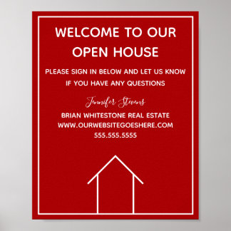 Red Real Gods Company Anpassningsbar Open House Poster