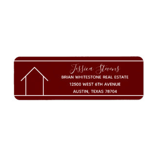 Red Real Gods Company Realtor Returadress Etikett