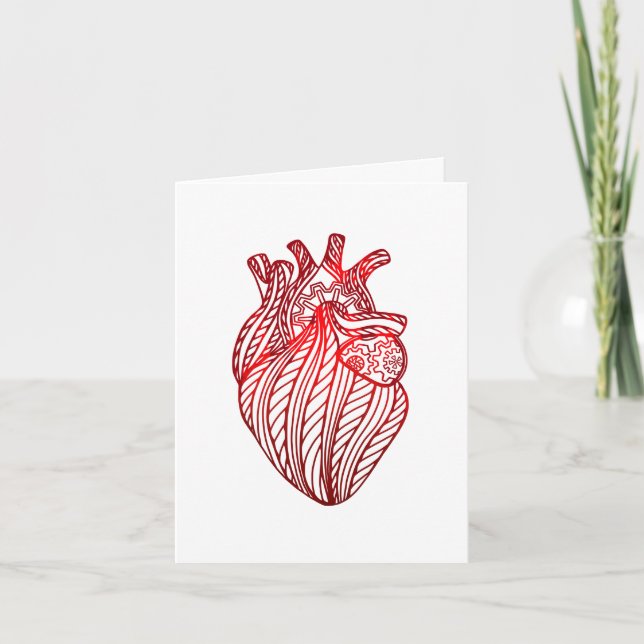 Red Real Heart Card Kort (Framsida)