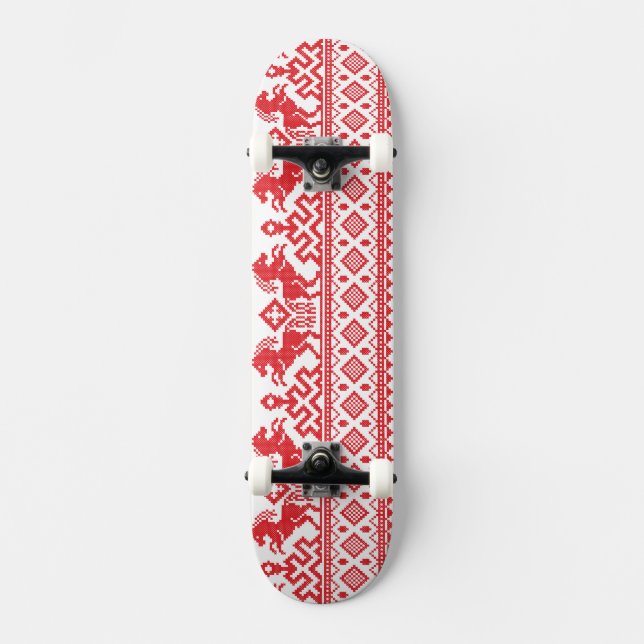 Red rearing horses skateboard bräda 19,5 cm (Framsida)