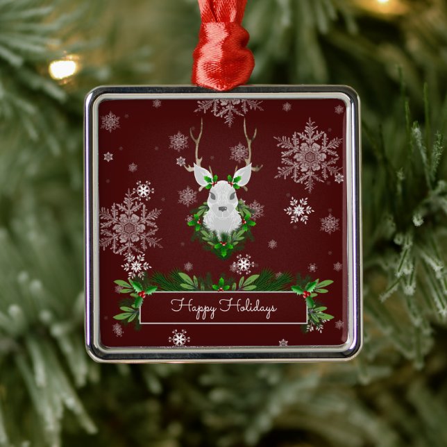 Red Reindeer Ceramic Ornament (Träd)