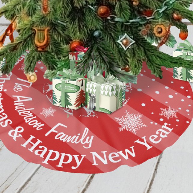 Red Reindeer Forest-Personligen Jul Julgransmatta Fleece (Skapare uppladdad)