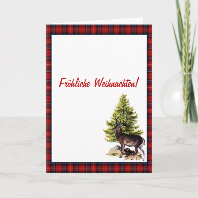 Red Reindeer, Fröhliche Weihnachten! Helgkort (Framsida)
