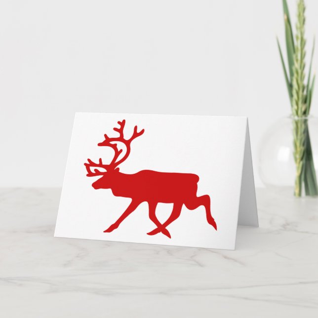 Red Reindeer / Västindiou Silhouette Helgkort (Framsida)